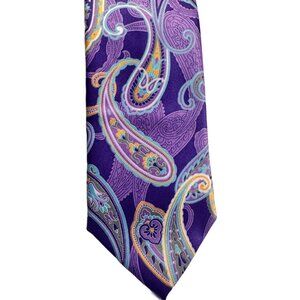 Bold Vintage Geoffrey Beene Paisley Necktie – Purple Statement Accessory